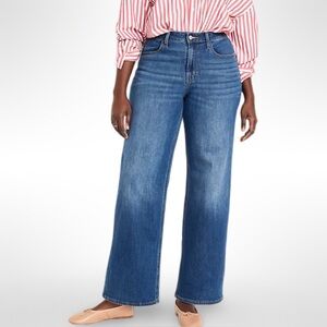 Old Navy Women’s  High-Rise Wow Wide Leg Jeans - Dark Blue Size 16 Petite